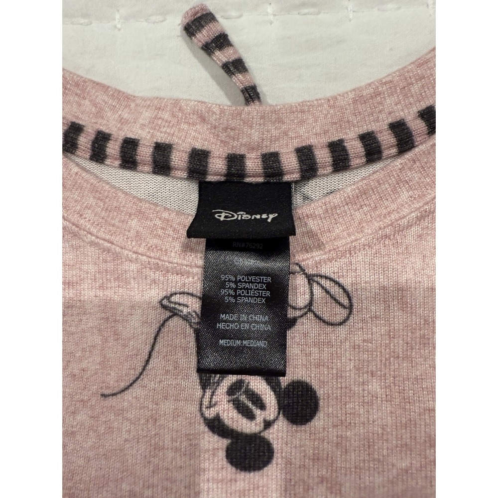Disney Women's 2 Piece Cozy Pajama Set , Mauve Mickey and Minnie, Size M - Picture 5 of 7